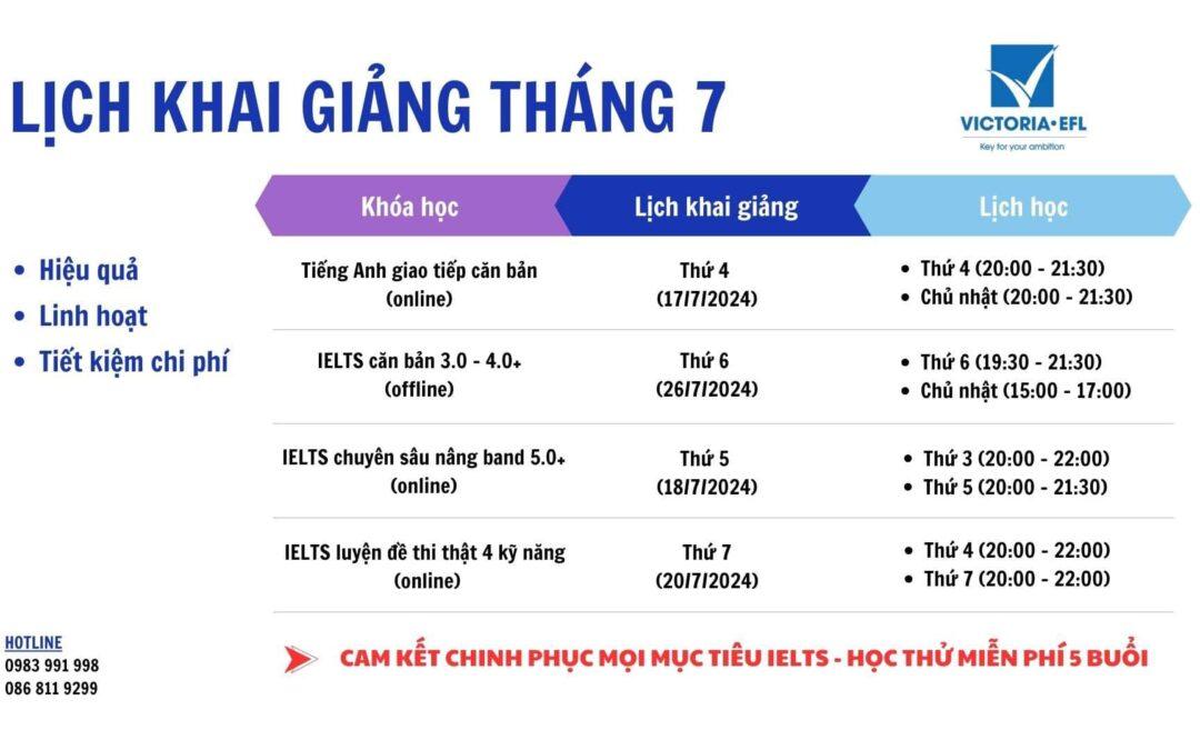 CÙNG VICTORIA BỨT PHÁ TIẾNG ANH – CHINH PHỤC IELTS TRONG MÙA HÈ NÀY !!!